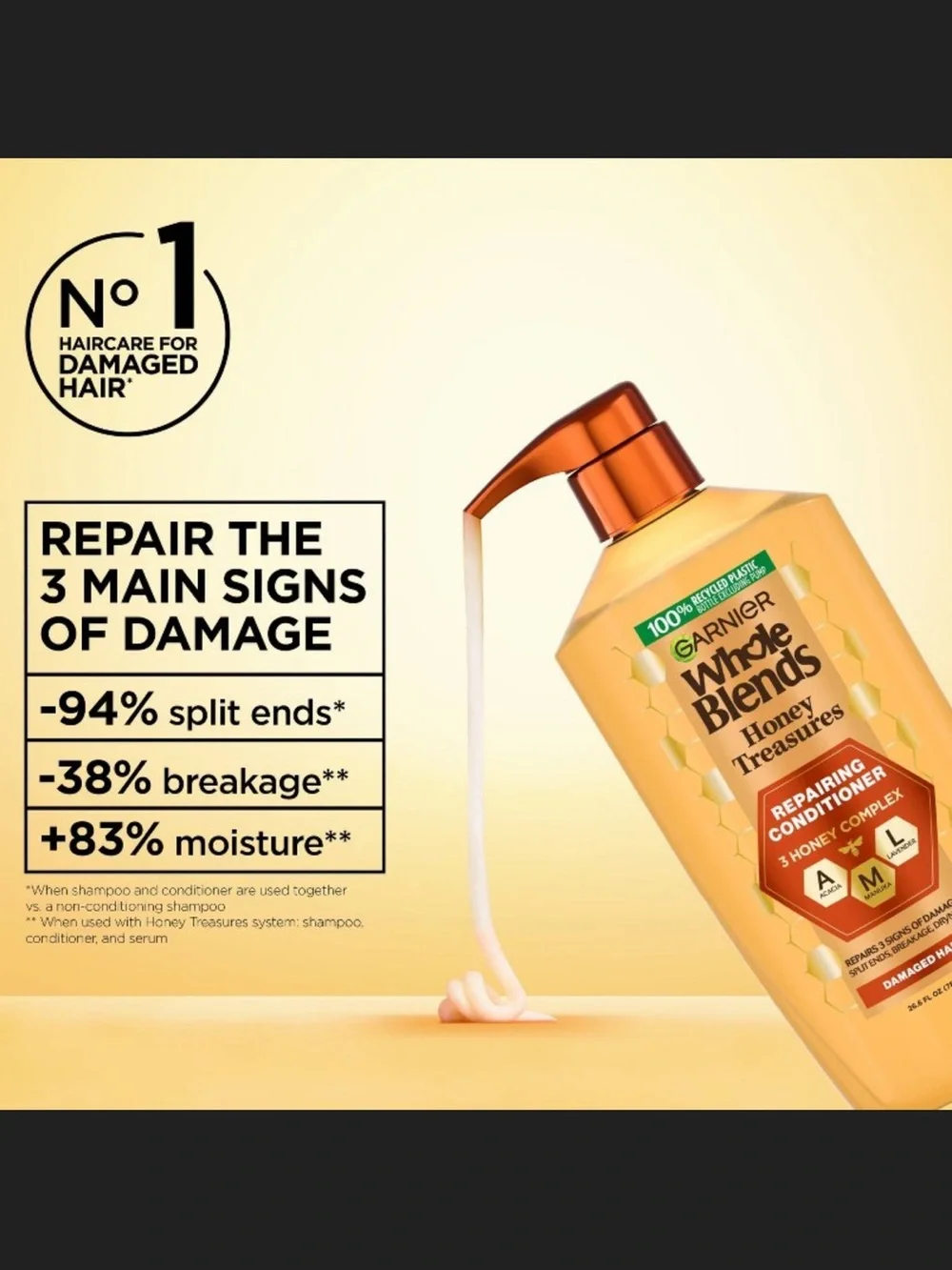 Garnier Whole Blends Honey Treasures Repairing Conditioner - Jumbo 26.6oz